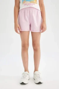 DeFacto Printed Elastic Waist Shorts Girls' - Image 3