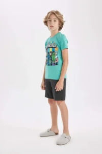 DeFacto Boy's Marvel Comics Pajama Set Short Sleeve Top Shorts