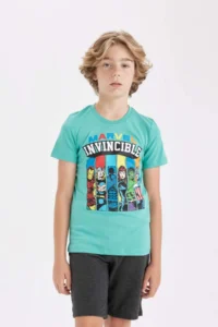 DeFacto Boy's Marvel Comics Pajama Set Short Sleeve Top Shorts - Image 3