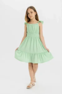 DeFacto Girl's Strappy Wrinkled Summer Dress - Image 2