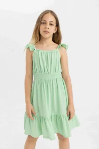 DeFacto Girl's Strappy Wrinkled Summer Dress - Image 4