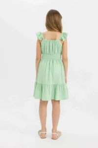 DeFacto Girl's Strappy Wrinkled Summer Dress - Image 6