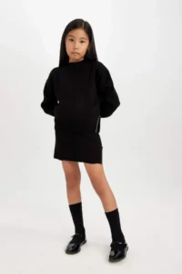 DeFacto Black Stone Knitwear Skirt Girls' - Image 3