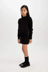 DeFacto Black Stone Knitwear Skirt Girls' - Image 4
