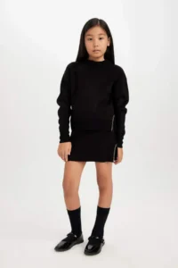 DeFacto Black Stone Knitwear Skirt Girls' - Image 5