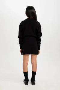 DeFacto Black Stone Knitwear Skirt Girls' - Image 8