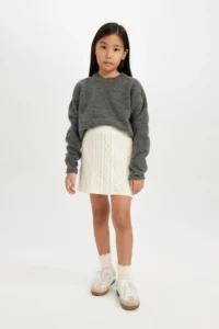 DeFacto Braided Knitwear Skirt Girls' - Image 4
