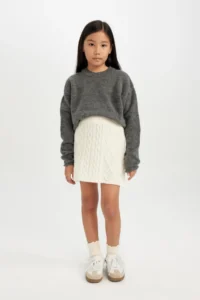 DeFacto Braided Knitwear Skirt Girls' - Image 5