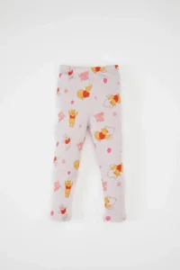 DeFacto Baby Girl Pajama Set Disney Winnie The Pooh Ribbed Long Sleeve Top Long Bottom - Image 2