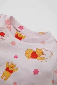 DeFacto Baby Girl Pajama Set Disney Winnie The Pooh Ribbed Long Sleeve Top Long Bottom - Image 3