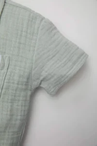 DeFacto Apaş Collar Muslin Short Sleeve Shirt for Baby Boy - Image 3