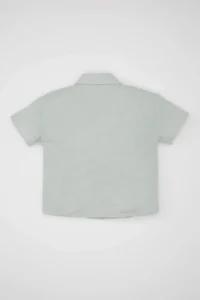 DeFacto Apaş Collar Muslin Short Sleeve Shirt for Baby Boy - Image 5