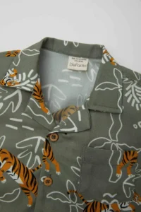 DeFacto Baby Boy Appaş Collar Patterned Short Sleeve Shirt - Image 2