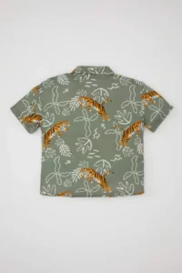 DeFacto Baby Boy Appaş Collar Patterned Short Sleeve Shirt - Image 5