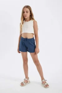 DeFacto Girls' Ribbed Camisole Shorts (24 SM) - Image 3