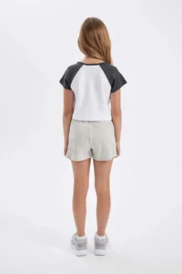 DeFacto Girls' Ribbed Camisole Shorts - Image 5