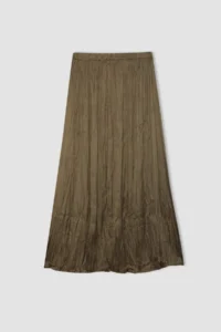 DeFacto A Cut Basic Plain Satin Maxi Skirt - Image 6