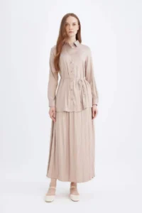 DeFacto A Cut Basic Plain Satin Maxi Skirt