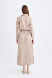 DeFacto A Cut Basic Plain Satin Maxi Skirt - Image 6