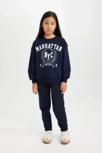 DeFacto Girl's Woven Labeled Elastic Waist Jogger Sweatpants - Image 2