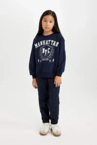 DeFacto Girl's Woven Labeled Elastic Waist Jogger Sweatpants - Image 3