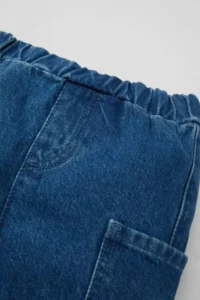 DeFacto Baby Boy Straight Leg Elastic Waist Cargo Pocket Jean Pants - Image 3