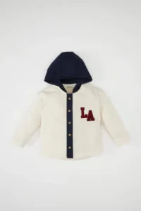 DeFacto Baby Boy Hooded Gabardine Long Sleeve School Shirt - Image 4