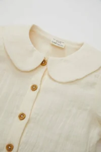 DeFacto Baby Girl School Baby Collar Long Sleeve Buttoned Muslin Shirt - Image 2