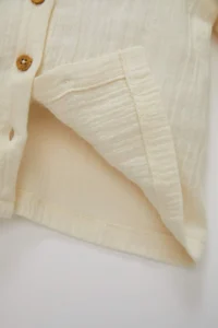 DeFacto Baby Girl School Baby Collar Long Sleeve Buttoned Muslin Shirt - Image 4