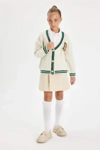 DeFacto Elastic Waist Pleated Gabardine Skirt Girl