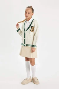 DeFacto Elastic Waist Pleated Gabardine Skirt Girl - Image 2