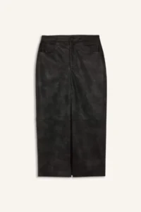 DeFacto Pencil Washed High Waist Faux Leather Midi Skirt - Image 7
