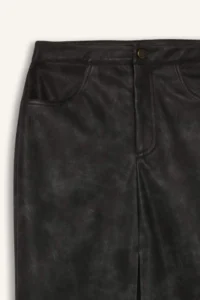 DeFacto Pencil Washed High Waist Faux Leather Midi Skirt - Image 8
