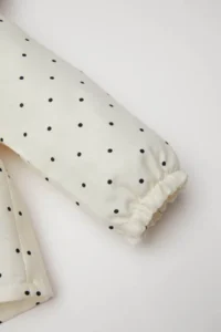 DeFacto Big Collar Polka Dot Twill Long Sleeve Ecru Baby Girl Shirt D3046A5/ER99 - Image 4