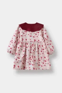 DeFacto Baby Girl Infant Floral Collar Long Sleeve Twill Dress (25 AU) - Image 3