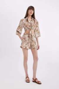 DeFacto High Waist Short Hem Voile Shorts
