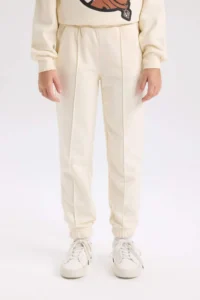 DeFacto Girl's Basic Plain Jogger Sweatpants with Elastic Waist Cuff - Image 4
