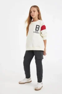 DeFacto Cargo Pocket Elastic Waist Jogger Sweatpants Girls - Image 3