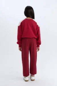 DeFacto Girl's Elastic Waist Printed Jogger Sweatpants - Image 5