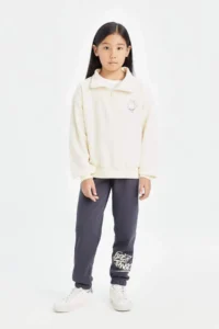 DeFacto Printed Elastic Waist Jogger Sweatpants Girls