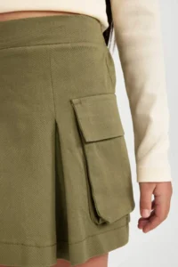 DeFacto Pleat Detailed Pocket Gabardine Skirt Girl - Image 5