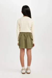 DeFacto Pleat Detailed Pocket Gabardine Skirt Girl - Image 6