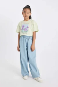 DeFacto Girl's Wide Leg Jean Pants