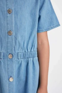 DeFacto Girl's Short Sleeve Summer Jean Dress - Image 4