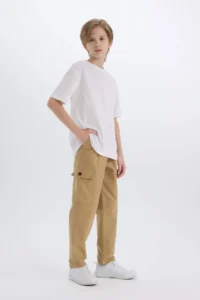 DeFacto Loose Fit Standard Leg Gabardine Trousers Boy - Image 3