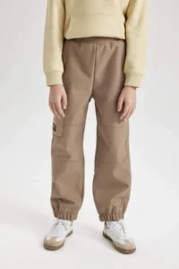 DeFacto Boy's Elastic Waist and Leg Cargo Pocket Plush Fleece Lined Jogger Pants - Image 4