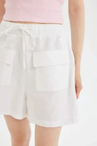 DeFacto Cool Relax Fit Normal Waist Short Leg Linen Blend Shorts - Image 5