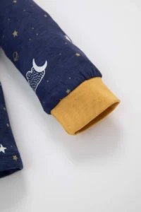 DeFacto Baby Boy Pajamas Set Star Patterned Combed Cotton Long Sleeve Top with Elastic Waist Long Bottom - Image 4
