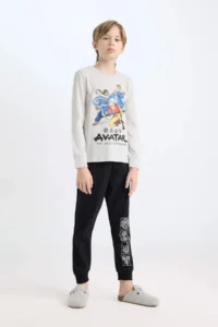DeFacto Boy's Pajama Set Avatar the Last Airbender Long Sleeve Top Long Bottom
