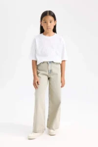 DeFacto Wide Leg Wide Leg Pocket Pants Girl - Image 3